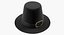 Black Pilgrim Costume Hat with Buckle