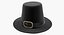 3D model black pilgrim costume hat