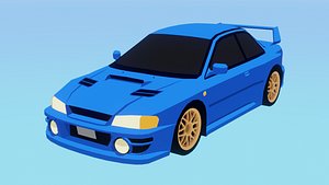 Subaru Impreza  WRX STI 22B Stylized Toon 3D