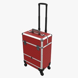 3D Travel Rolling Suitcase - Red