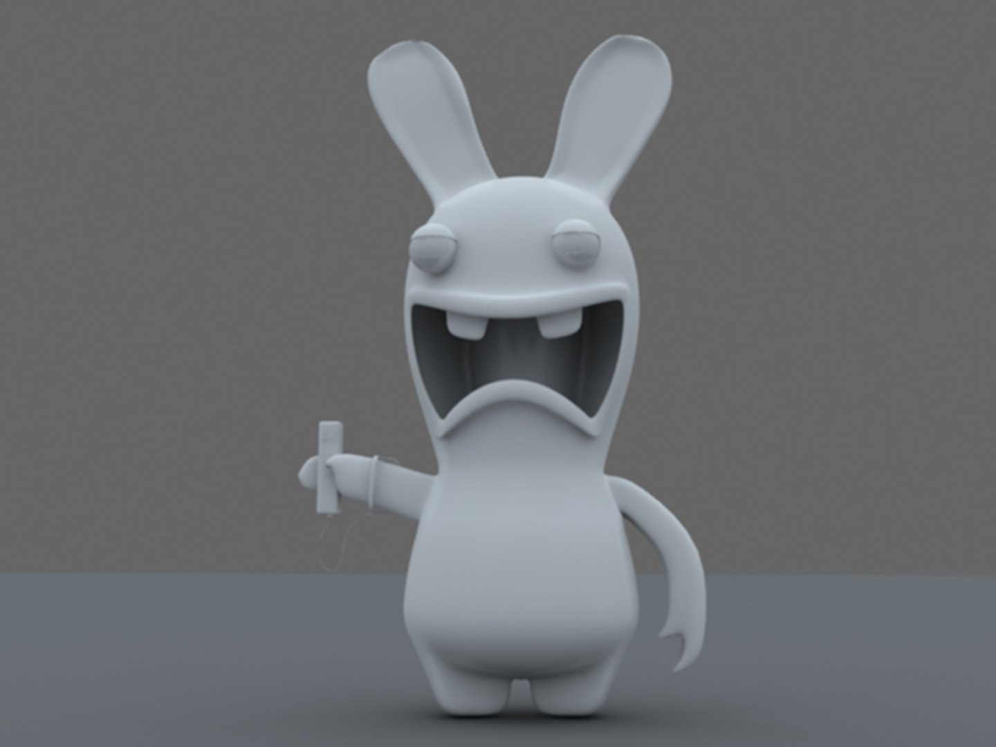 3d Raman Rabbit Playing Wii Model