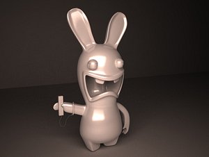 Raman Rabbit playing wii