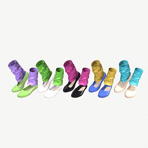 3D Girls shoes with socks - 5 colors