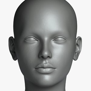 3D 1 3D Head Face Female Character Women teenager portrait doll bjd Low-poly 3D model