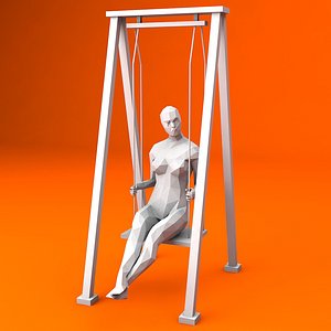 swinging woman girl 3D model