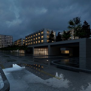 3d model city residential block