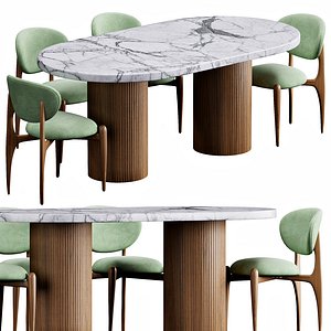 3D model Crate and Barrel Portico Dining Table
