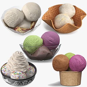 Ice Cream Balls in Cardboard Cup Collection