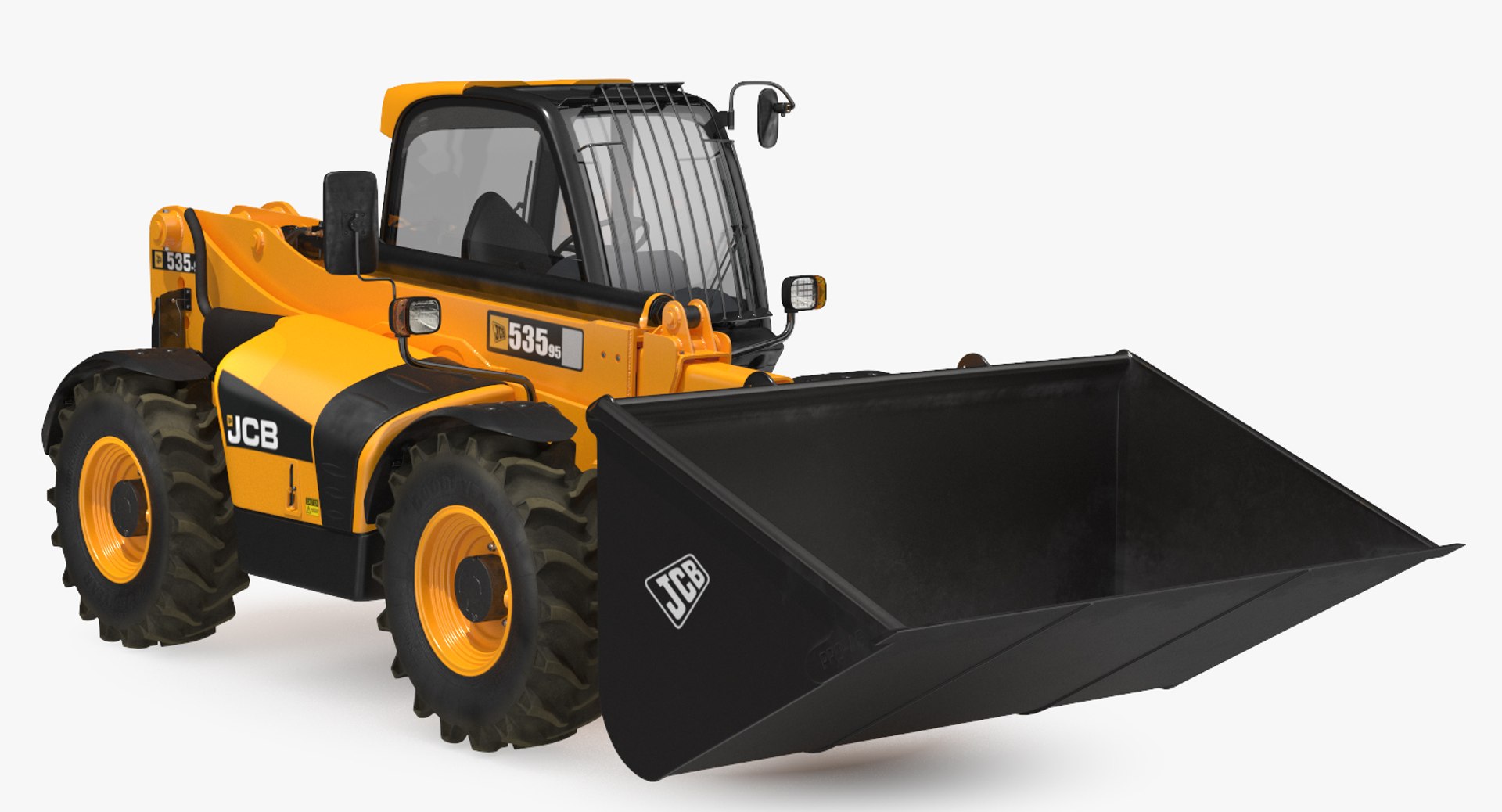 JCB 535 Telehandler Forklift Bucket Dirty 3D Model 3D model preview