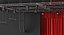 theater stage closed curtain 3D model