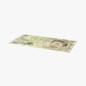 5 pound note distressed 3d max