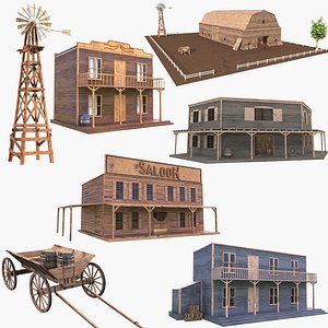 3D wild west house western saloon