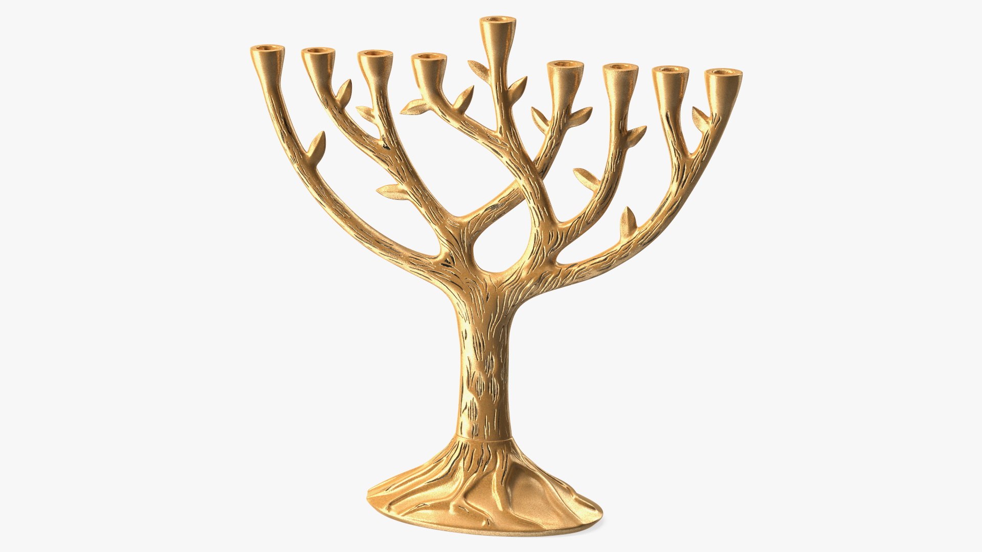 Hanukkah Gold Candelabrum 3D model preview