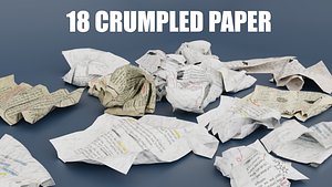 18 Low-poly Crumpled paper Pack 3D model Low-poly 3D model 3D