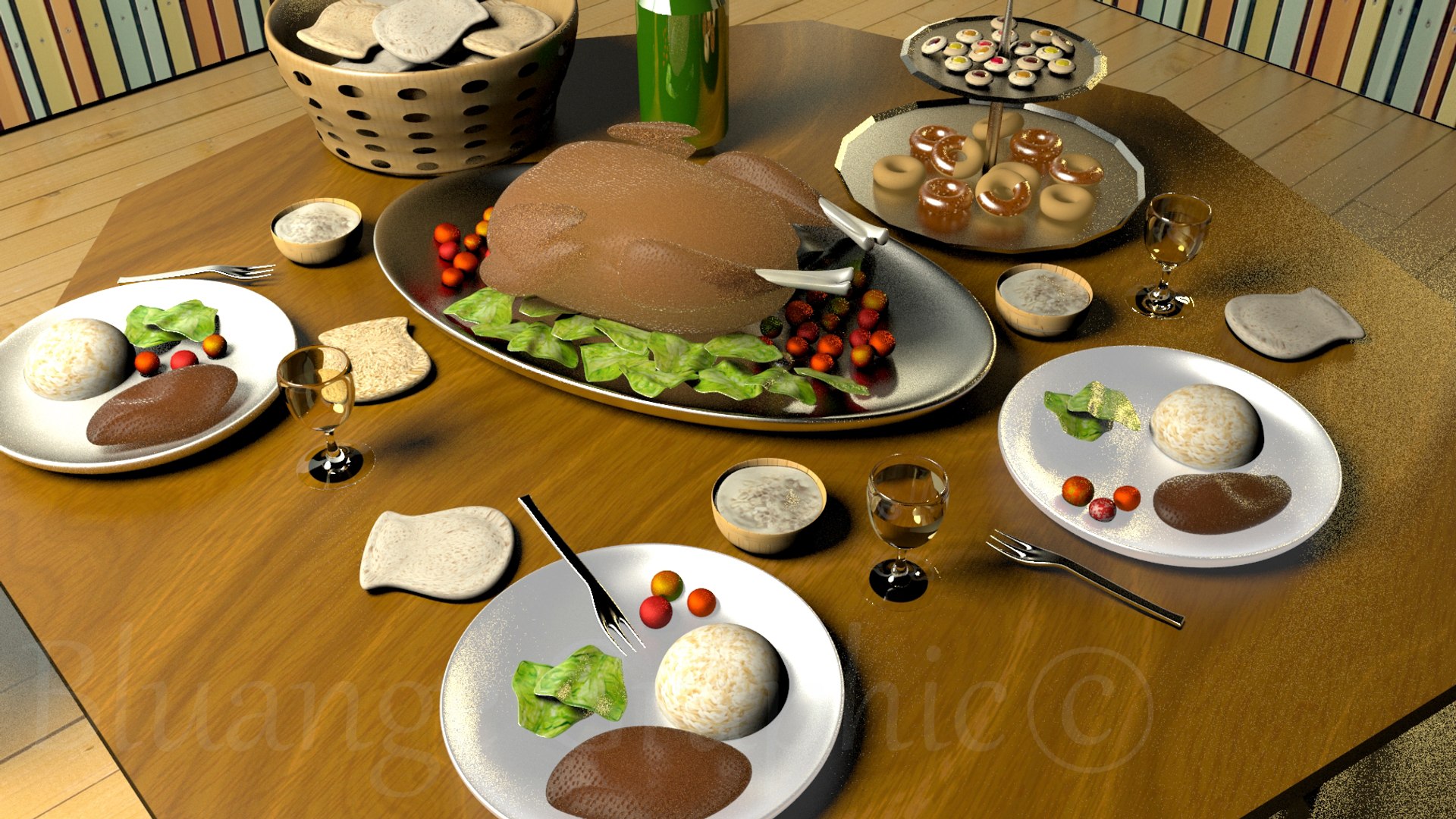 3D dining table - TurboSquid 1198910