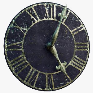 3D model Antique Tower Clock Royal Blue - PBR