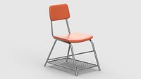 Modern Industrial Chair with Storage Rack