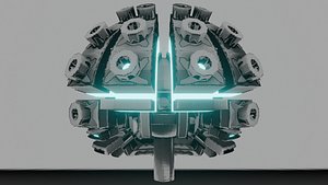 3D model sci-fi brain low poly