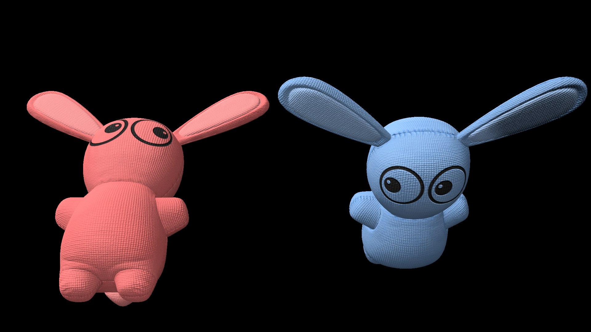 Blue Pink Bunny Toys 3D - TurboSquid 1258687