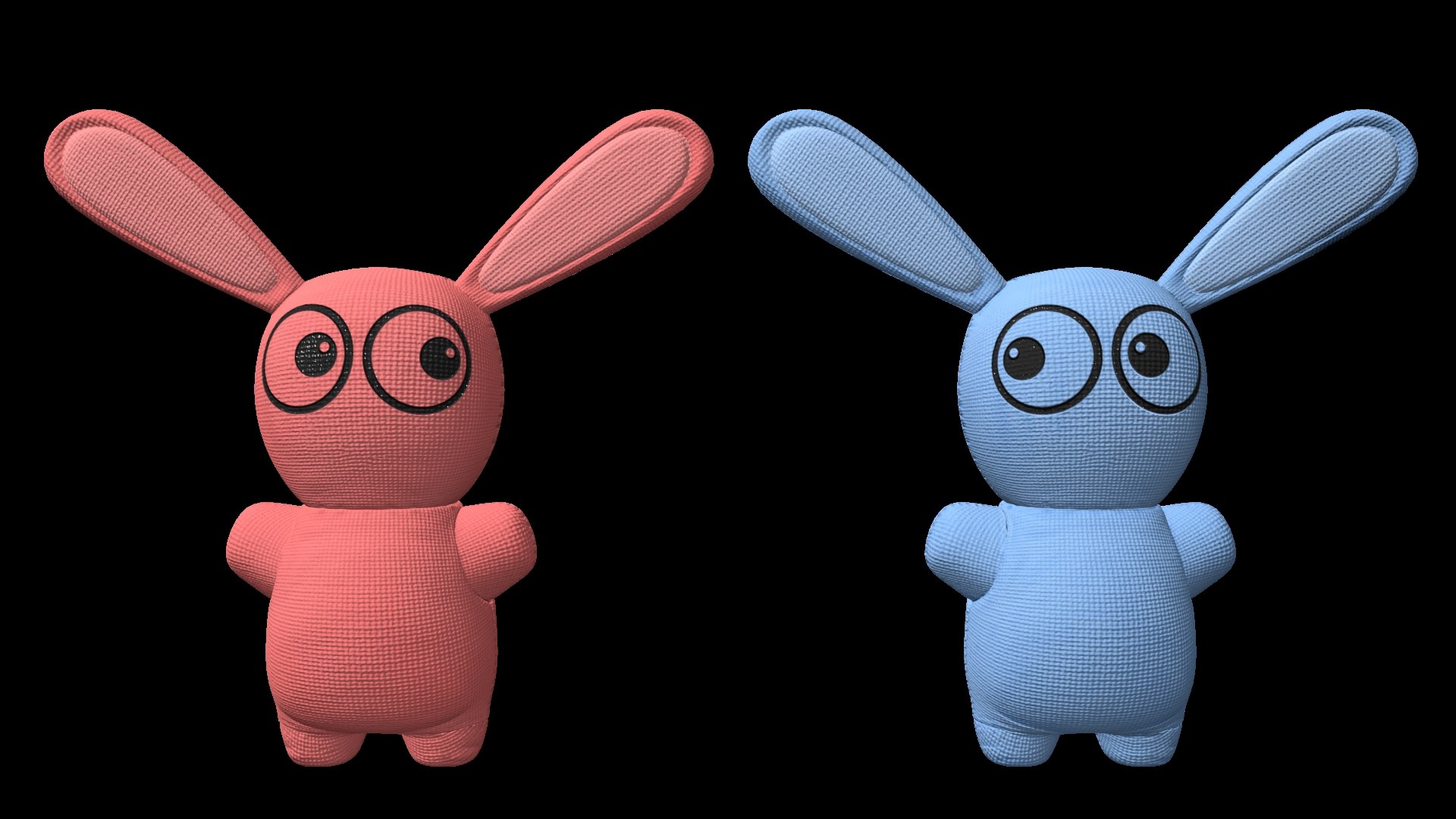 Blue Pink Bunny Toys 3D - TurboSquid 1258687