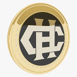 Hypercash Cryptocurrency Gold Coin 3D model