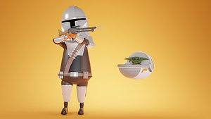 3D The Mandalorian and Baby Yoda