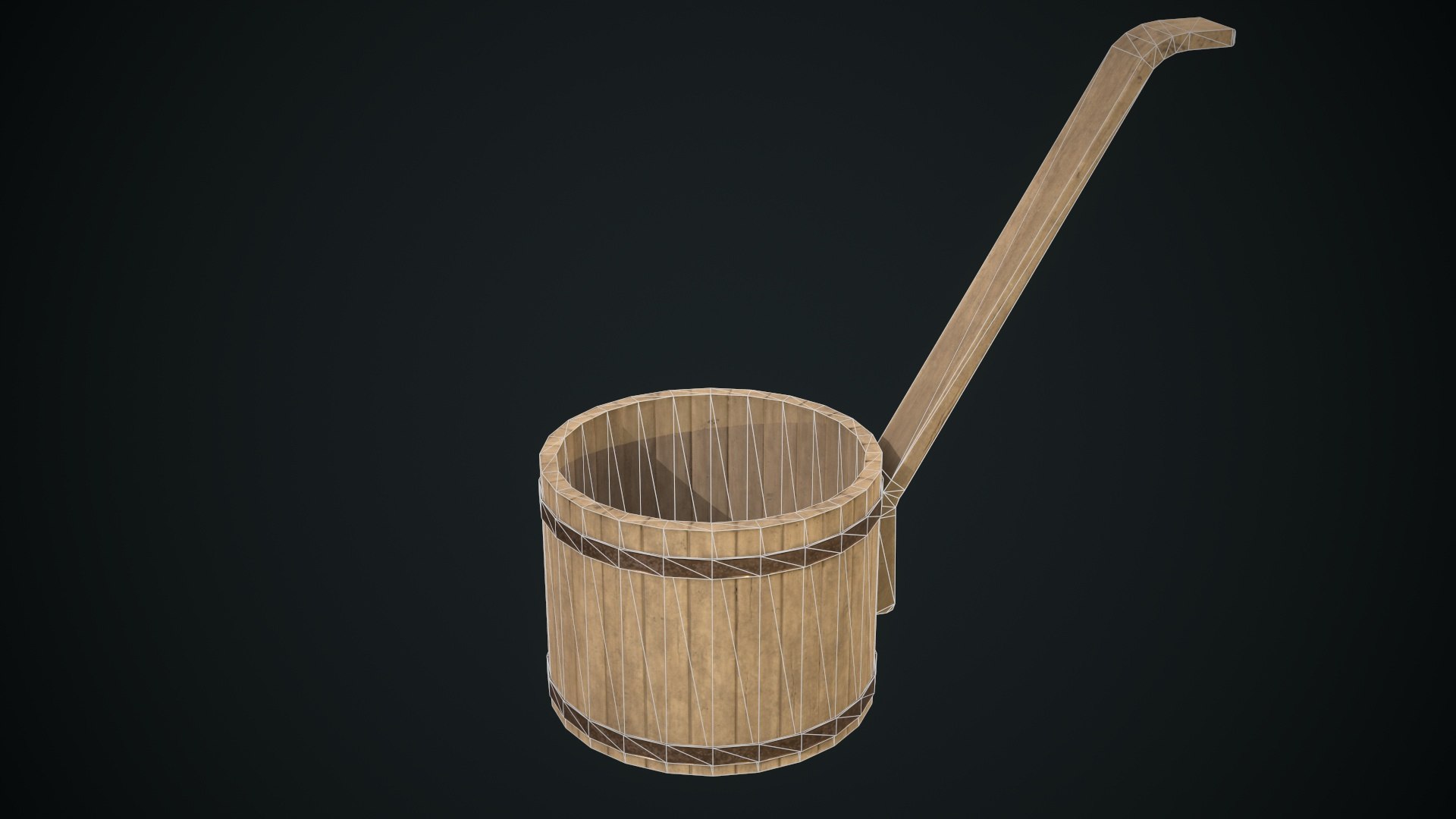 Wooden low poly Ladle model - TurboSquid 1939697