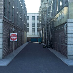 3d model new york city alley