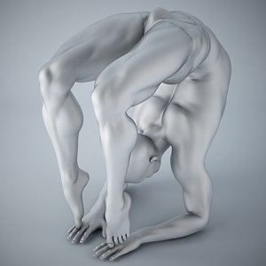 3D model man yoga
