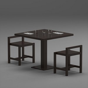 Restaurant table set model