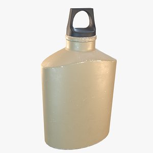 Flask Canister Khaki Scraped 3D