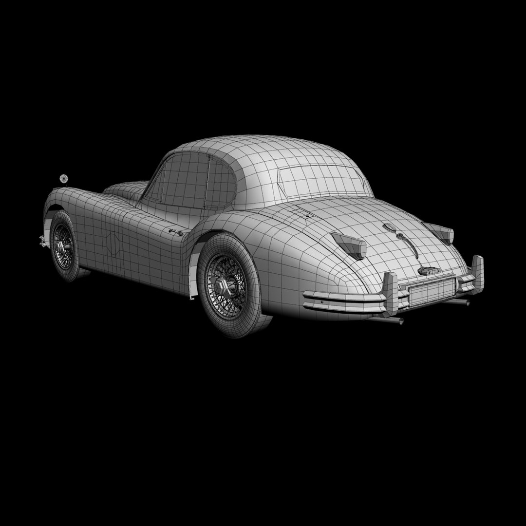 1954 xk140 fixed head 3d model