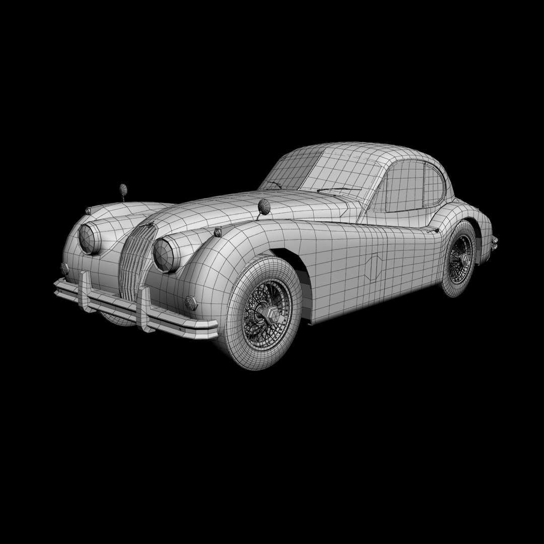 1954 xk140 fixed head 3d model