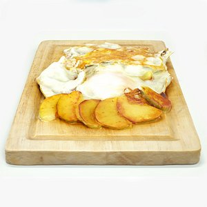 Fried eggs with potato