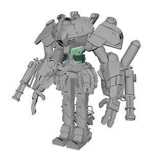 3D fully rigged robot model