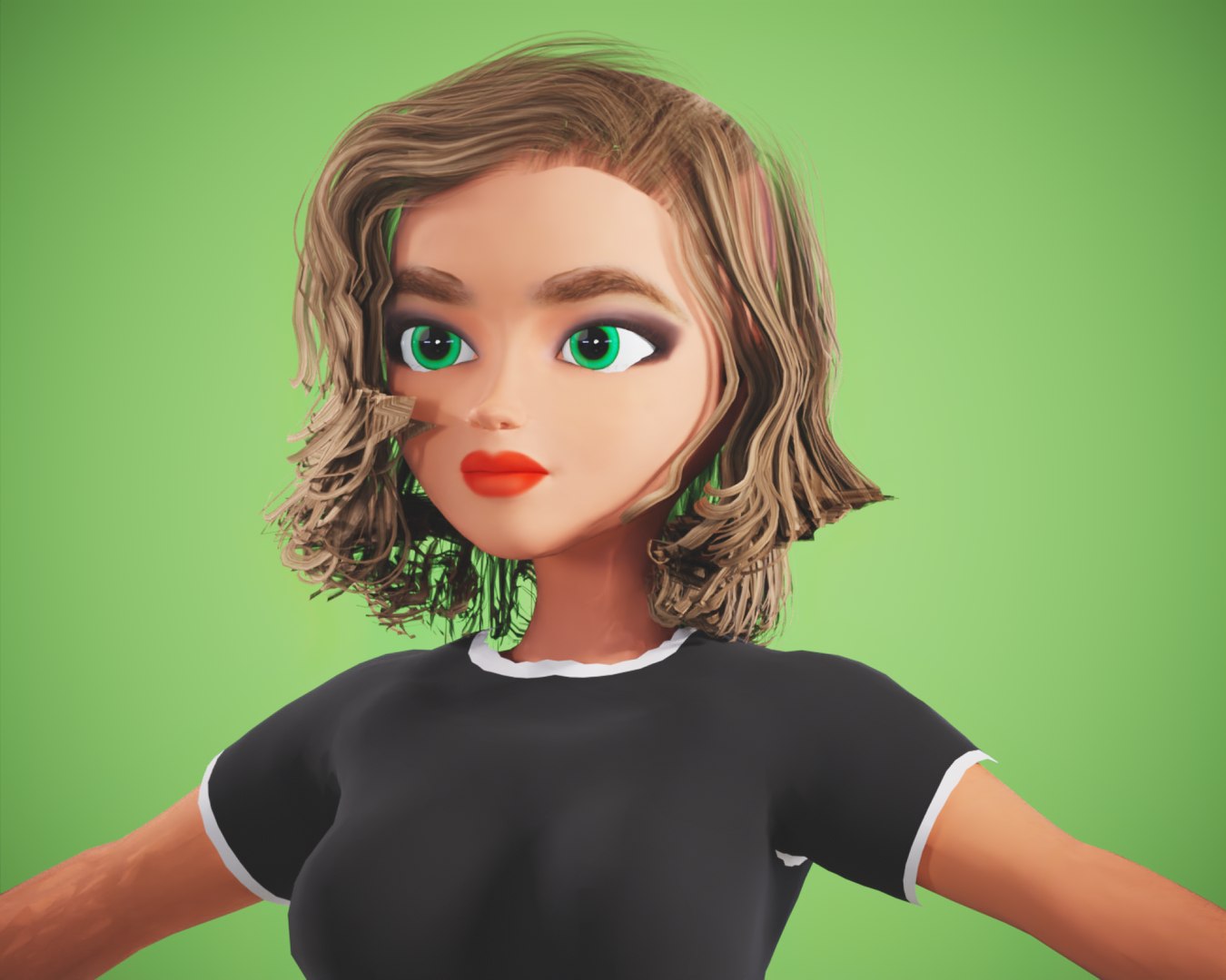 Cartoon Game Rigged Girl 3D - TurboSquid 2204599