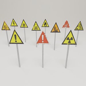 3D warning signs pack