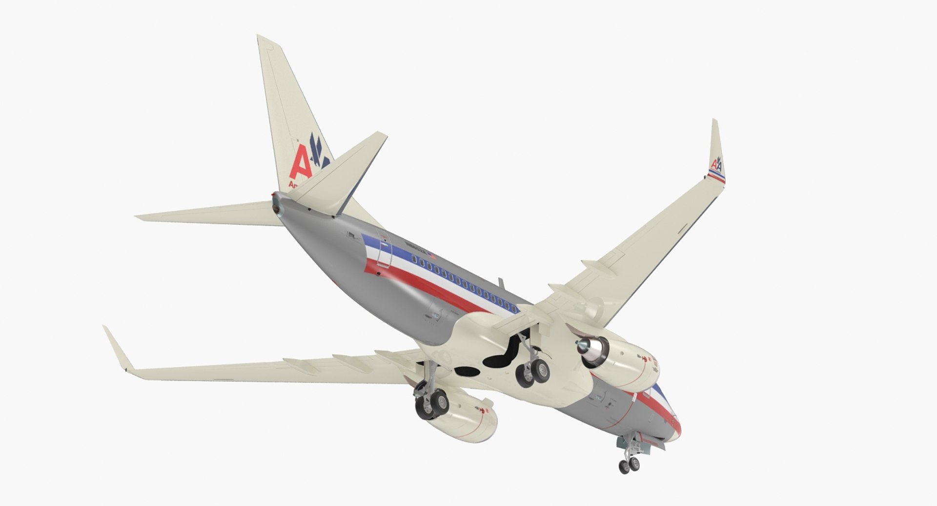 Boeing 737-600 American Airlines Rigged 3D Model 3D model preview