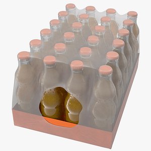 24 orange glass bottle 3D model