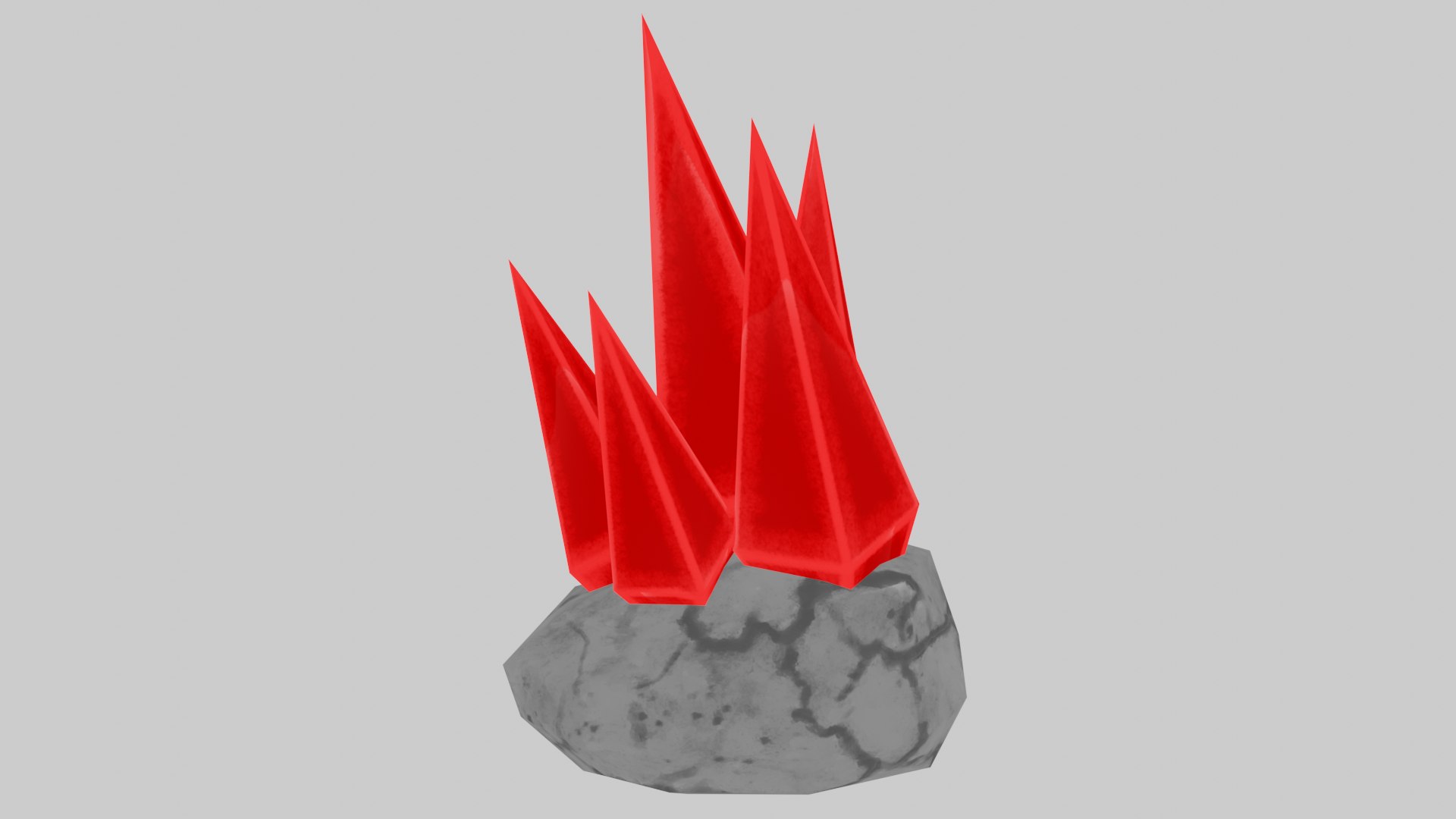 Red Stylized Rock Crystal Cluster Version 3 3D model - TurboSquid 2127340