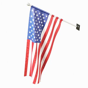 3D flag animation model