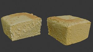 3D model Cross-Section of Sponge Cake or Baked Dessert 3D Scan