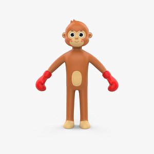 3D Boxing Monkey Animal Animated model