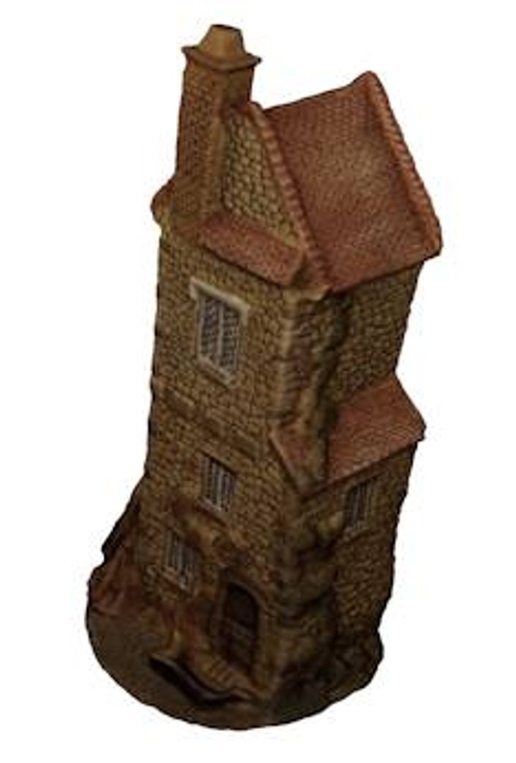 3d model realistic medieval stone house