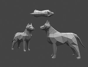 3D Golden Dog Figurine model
