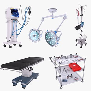 3D Hospital Operating Room Medical Equipment