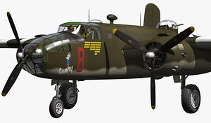 north american b-25 3d model