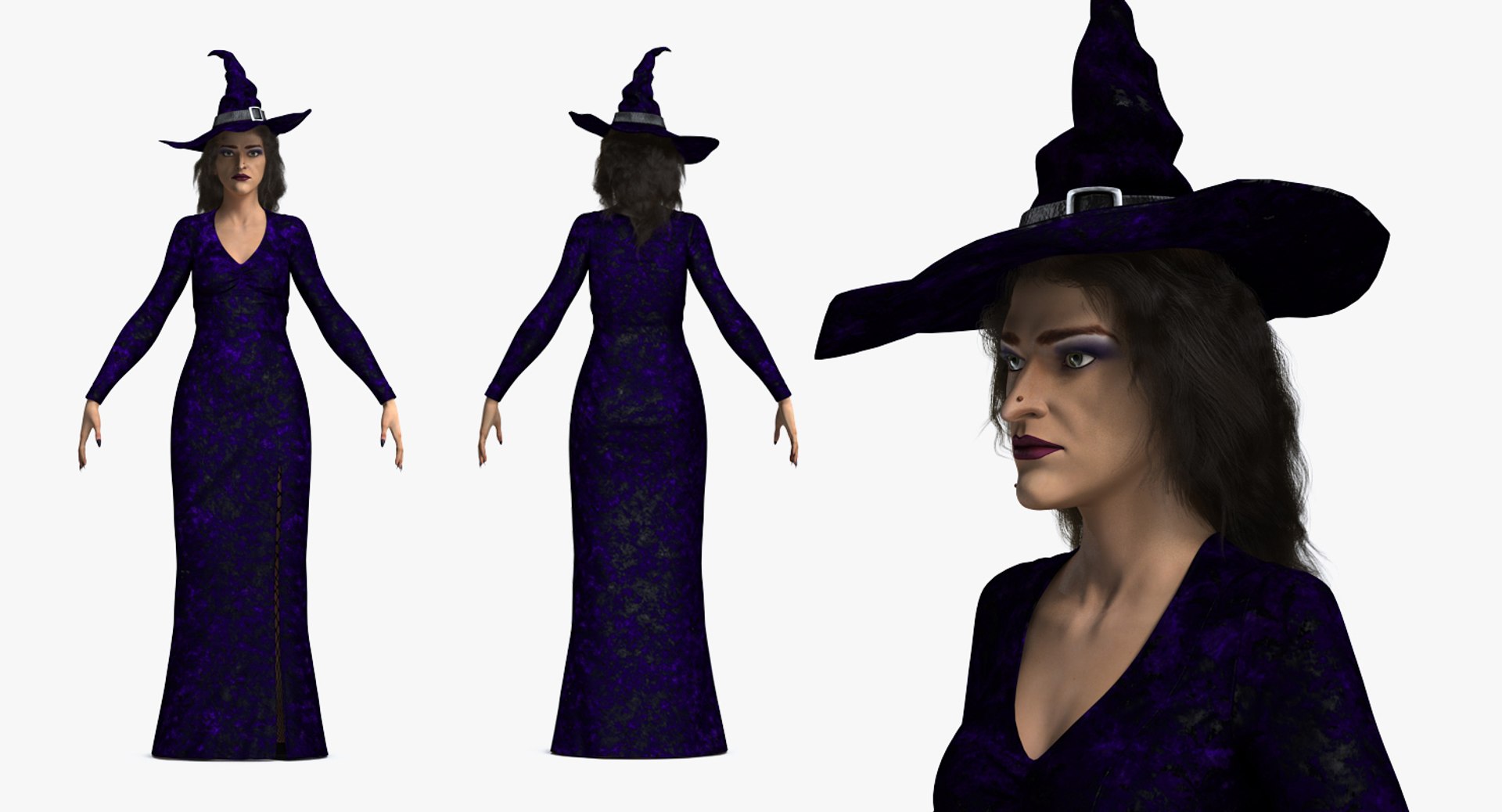 Witch Woman Rigged 3D Model - TurboSquid 1206380