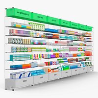 Pharmacy Shelf Unit with Products