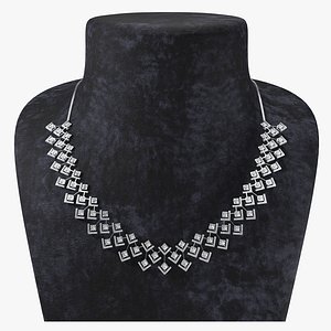 3D model diamond necklace